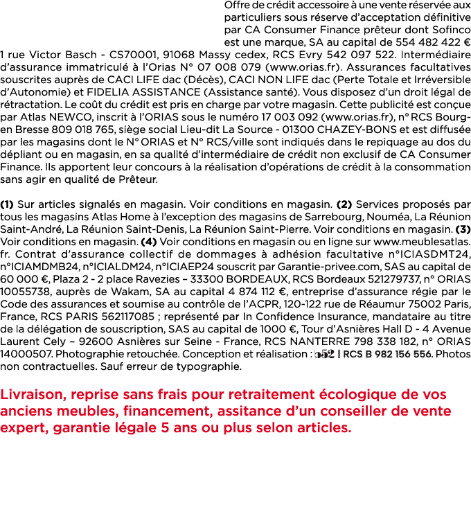 Offre de cr dit accessoire  une vente r serv e aux particuliers sous r serve d’acceptation d finitive par CA Consume...