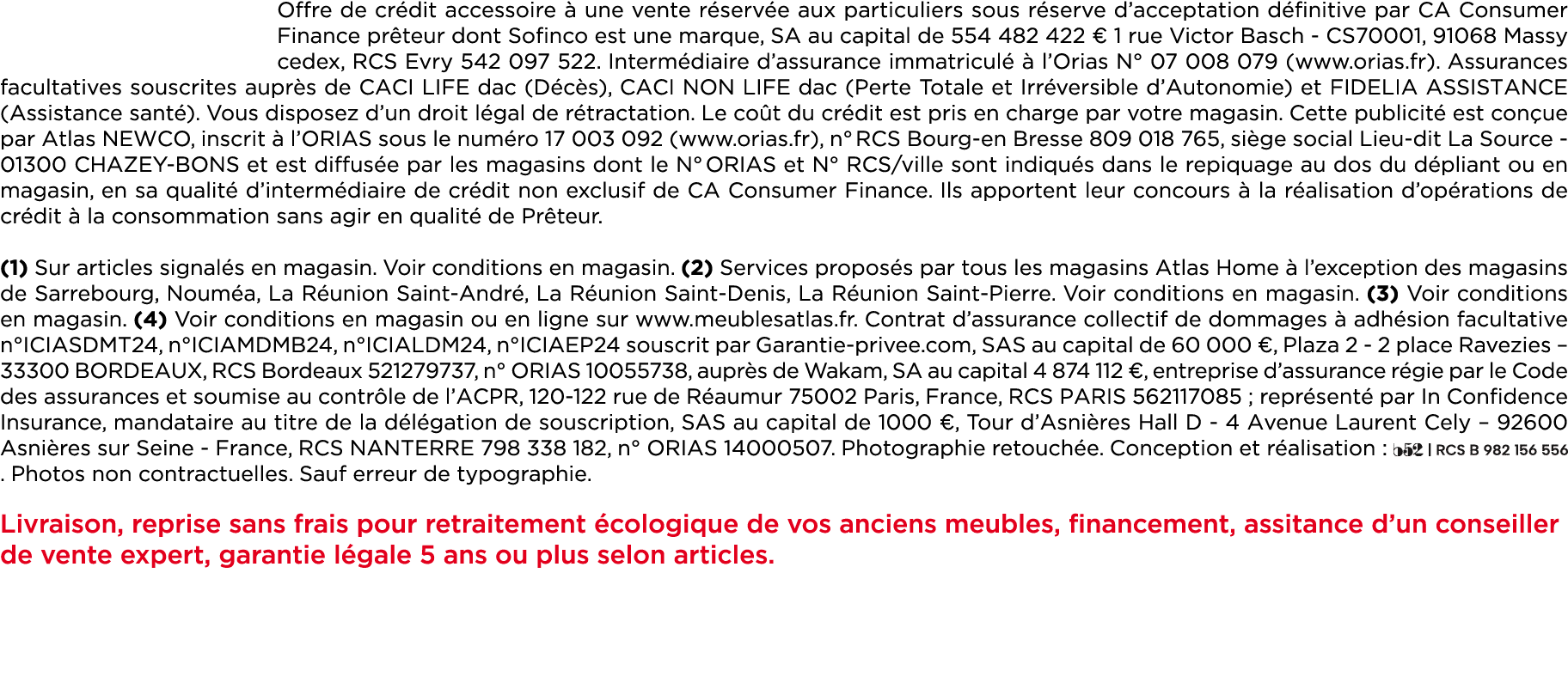 Offre de cr dit accessoire  une vente r serv e aux particuliers sous r serve d’acceptation d finitive par CA Consume...