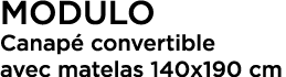 Modulo Canap convertible avec matelas 140x190 cm