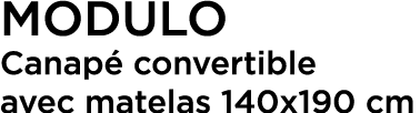 MODULO Canap convertible avec matelas 140x190 cm