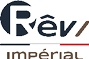 Logo stylis avec le texte “R v imp rial" en noir et marron s par  par une ligne tricolore noire, blanche et rouge.  Description g n r e par IA