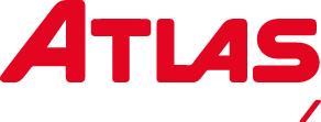 Le logo rouge stylis du mot “ATLAS" sur fond blanc.  Description g n r e par IA