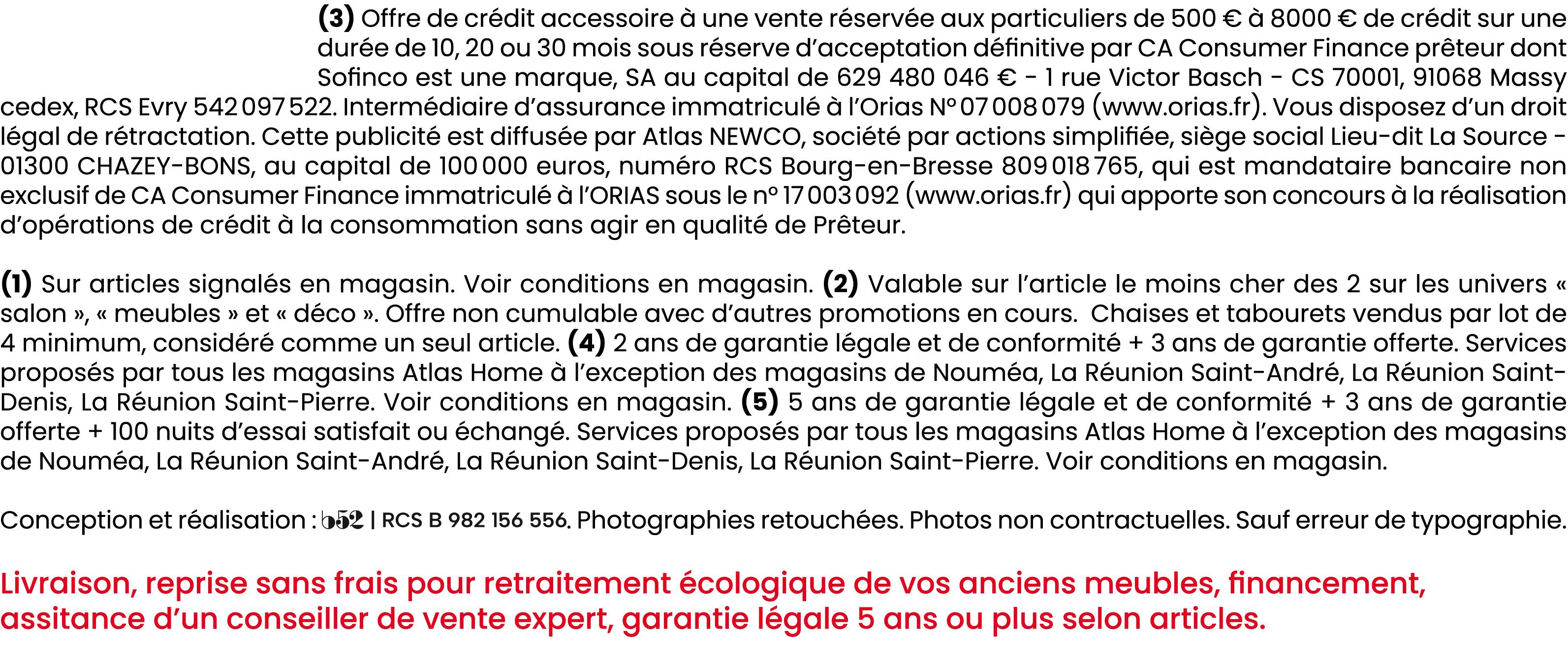 (3) Offre de cr dit accessoire  une vente r serv e aux particuliers de 500 €   8000 € de cr dit sur une dur e de 10,...