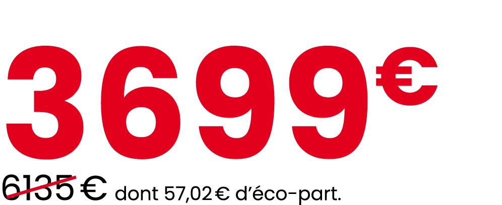3699€ ￼6135 € dont 57,02 € d’ co part.