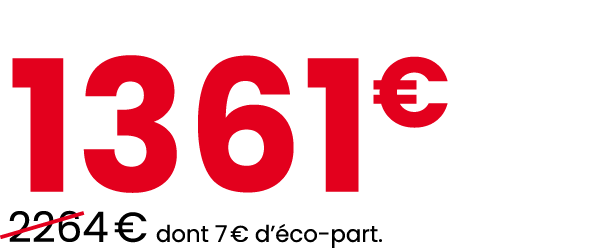 1361€ ￼2264 € dont 7 € d’ co part.