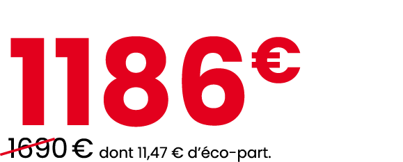 1186€ ￼1690 € dont 11,47 € d’ co part.