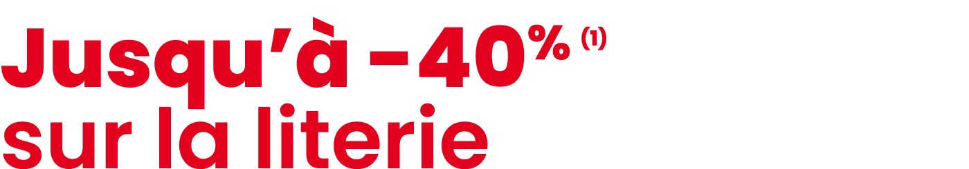 Jusqu’ 40% (1) sur la literie