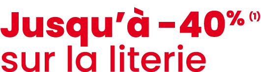 Jusqu’ 40% (1) sur la literie