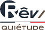 Le logo pr sente le mot “R v" stylis avec une barre oblique marron, une ligne tricolore noire, blanche et rouge en dessous, et le mot "qui tude" en lettres marron.  Description g n r e par IA